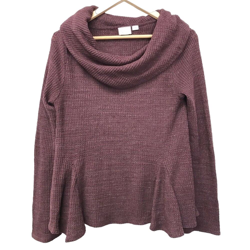 Anthropologie Postmark Sweater Womens Small Burgandy Cowl Neck